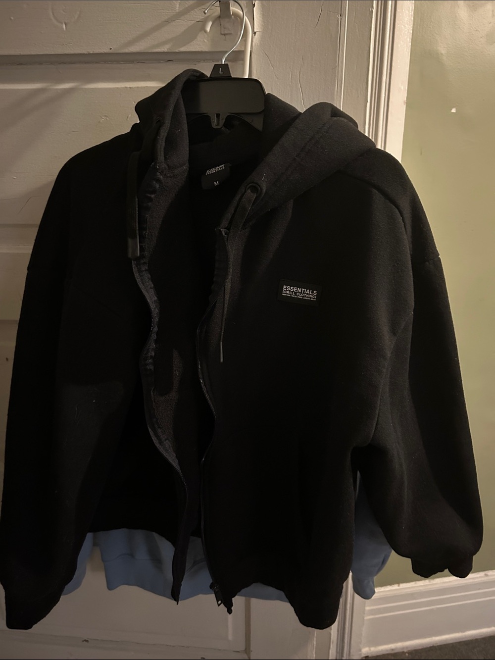 ESSENTIALS Black Full-Zip Hoodie Jacket